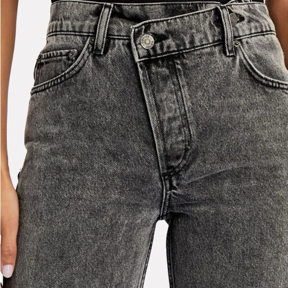 BOYISH The Casey Rigid High Rise Straight Jean Asymmetrical Buttons - Picture 6 of 13